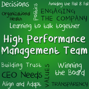 Graphic displaying terms relevant to high performance management