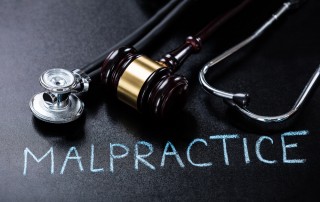 image of a stethoscope and the word malpractice