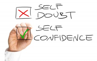 Two check boxes with self doubt and self confidence