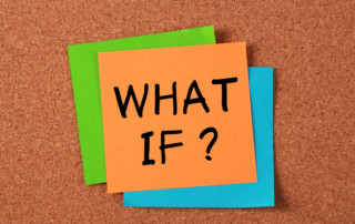 Orange sticky note with "What If?" on it