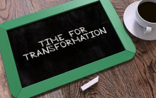 Chalkboard with the phrase: time for transformation