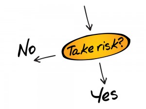 Flow chart with decision: take risk? Yes or no