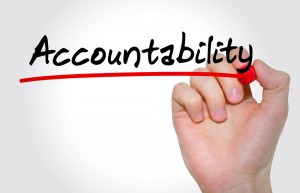 Word "accountability' written on whiteboard