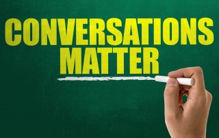 image with words: conversations matter