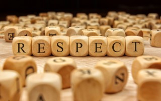 the letters spelling the word: respect