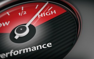 Gauge showing performance from low to high